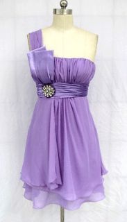 BL438 LAVENDER PLEATED PADDED BRIDESMAID COCKTAIL WEDDING PARTY DRESS 