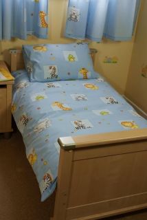 Boys Bedding or Curtains Blue Safari/Zoo Animals Duvet