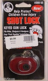 SHOT LOCK GUN TRIGGER LOCK with DOUBLE SIDED KEY
