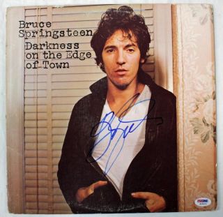 BRUCE SPRINGSTEEN DARKNESS ON THE EDGE OF TOWN SIGNED ALBUM COVER PSA 