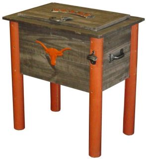 Texas Longhorns UT Football Rustic 54qt Wood Cooler