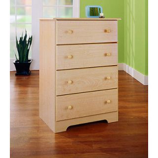 Sycamore Maple finish 4 drawer Chest   Economical 4 drawers of storage