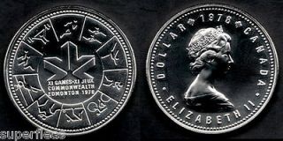 1978 $1 SILVER DOLLAR Canada Edmonton Commonwealth Games ~ Specimen 