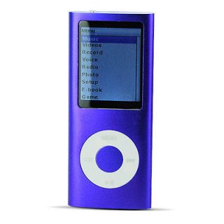   LCD USB Portable  MP4 Player FM Radio Ebook Reader Purple