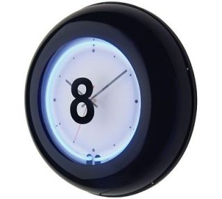 Ball Neon Clock for Billiard Pool Table Game Room, AC Adapter, 19 