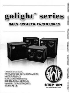 The Book ( Operation Manual ) for SWR golight Series Bass Speaker 