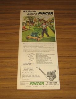   Vintage Ad Pincor Power Lawn Mowers and Portable Farm Electric Power