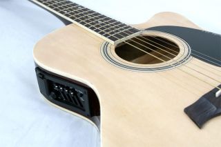 NEW ADULT Crescent NATURAL Acoustic Electric Guitar+Acc