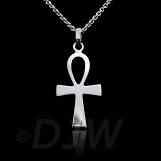 925 Sterling Silver Egyptian Ankh Cross Necklace Pendant (Made in 