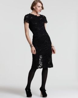 Elie Tahari NEW Lolly Black Lace Cap Sleeve Lined Cocktail Evening 