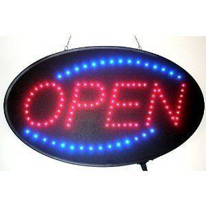 US SELLER* ANIMATED OVAL NEON LED OPEN SIGN 23X13 ON/OFF SWITCH 