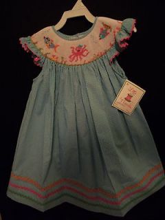 NEW SIZE 4T LITTLE THREADS SMOCKED DRESS W/ OCTOPUS BOUTIQUE HEIRLOOM