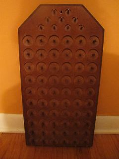 VINTAGE SEWING THREAD ORGANIZER OR RACK WOODEN FOR 60 LARGE SPOOLS 