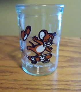 1990 WELCHS COLLECTOR CARTOON DRINKING GLASS TOM AND JERRY TURNER 