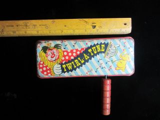 Vintage 1951 tin Mattel Music Maker Toy Twirl A Tune