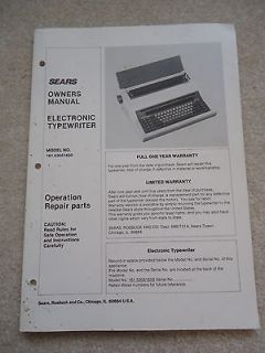  Electronic Typewriter Owners Manual model 161.53051650 (c) 1986?