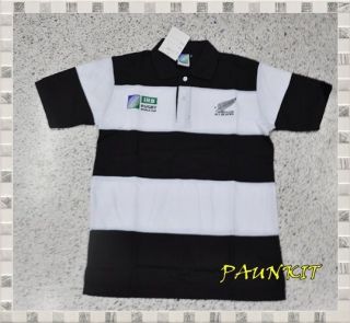 All Black New Zealand Rugby Union Vintage Polo Shirt Home Strip Sz M 