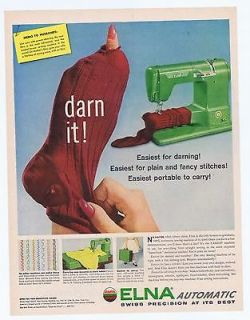 1956 Elna Automatic Sewing Machine photo Swiss Precision At Its Best 
