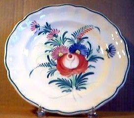 CLEMENT Large Dinner Service Plate HAND PAINTED Floral Made In 