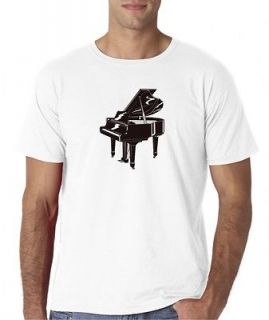 Mens Piano Silhouette Organ Keys Music T Shirt Tee Yamaha