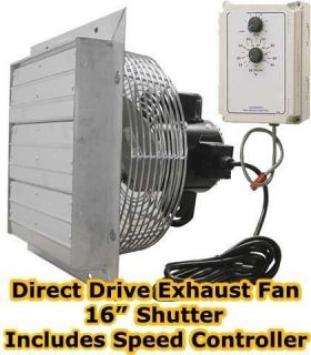 Exhaust Fan   Direct Drive   16 Shutter   Variable Speed with Speed 
