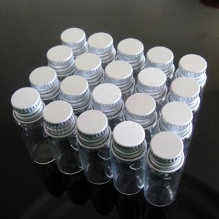 20 Pcs 16x40mm Tiny Small Clear Bottles Glass Vials 4.0ml 1 Dram With 