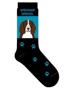 Springer Spaniel Dog Socks Lightweight Cotton Crew Stretch Egyptian 