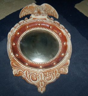   Eagle Ship Porthole Bull’s Eye Bubble Convex Mirror Chalkware