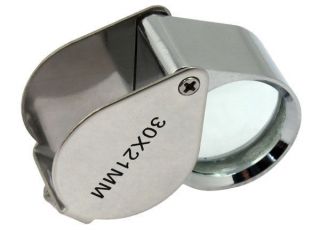 30 x 21mm Glass Magnifying Magnifier Jeweler Loupe Loop