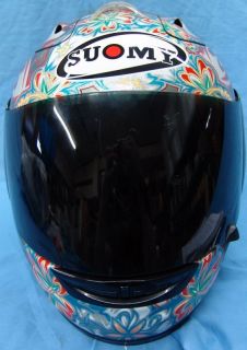 Suomy Excel Spec 1R Extreme Black Flowers Full Face Motorcycle Helmet 