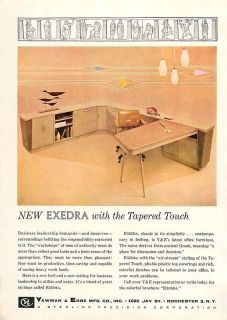 1959 Yawman & Erbe Furniture, Exedra Desk   Print Ad