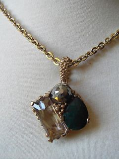 Stephen Dweck Bronze Necklace 26 & Sm Quartz/Blood Stone/Hematite 