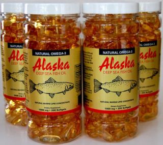 4x Omega 3, EPA DHA, Alaska Deep Sea Fish Oil,800caps