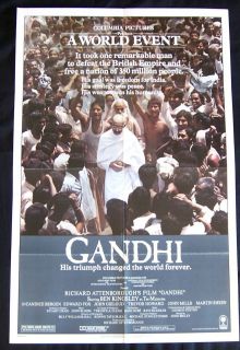 GANDHI Mahatma India South Africa Bio BEN KINGSLEY 1sh 1982 MOVIE 
