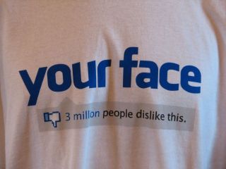 Mens Facebook YOUR FACE 3 million people dislike this T shirt Size 
