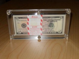 Acrylic Money Currency Holder Case For U.S. Pack of Notes ☆ ( 5 @ $ 