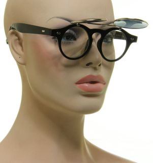   1950s Mens or Womens Flip Up Steampunk Sunglasses Black or Brown