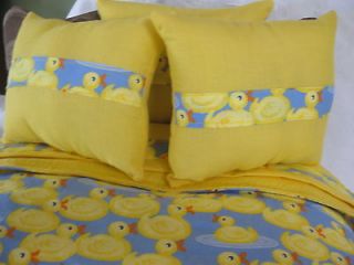   Ducky Fit American Girl Doll Bedding Bedspread Top sheet Pillows