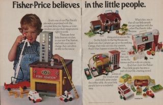 1980 Fisher Price Vintage Toy Fire Station Camping Set Garage Little 