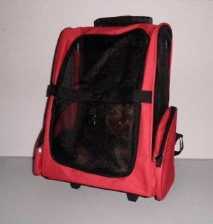   ROLLING CARRIER Pet DOG CAT & FREE Travel BOWL Airline Bed Car Seat