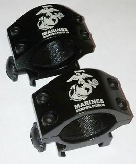 USMC Marines Pair 25mm 1 Ring Flashlight/Sco​pe Mount for Weaver 