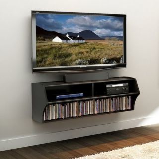 Black TV Stand Flat Screen 48 Inch Television Entertainment Center NEW 