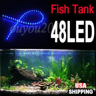 New Blue Aquarium Fish Tank 48 LED Bar Strip Decorative Light Power 