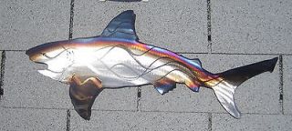 metal Fish wall Art Shark original Surf Ocean Beach Tiki Bar Sea 