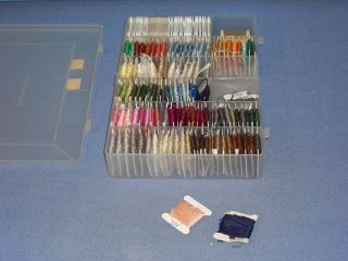   115+ Cards of Embroidery/Cross Stitch Floss Thread & Plastic Organizer