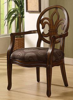 Fleur de Lis Chocolate Chair Modern Traditional Accent Chair