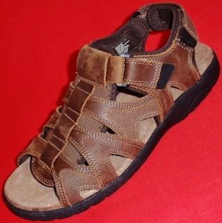   CROFT & BARROW PIERSON Brown Leather Casual Fisherman Sandals Shoes