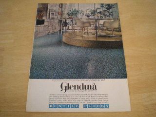 1968 Kentile Floors Glendura Vinyl Sheet Flooring Large Kitchen Ad