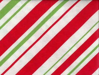   Cane STRIPE Red Green White Christmas Holiday Vinyl Tablecloth 52x70