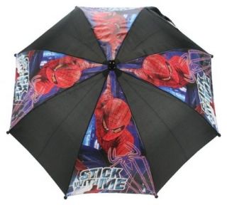 Spiderman Stick With Me Black School Rain Brolly Umbrella Brand New 